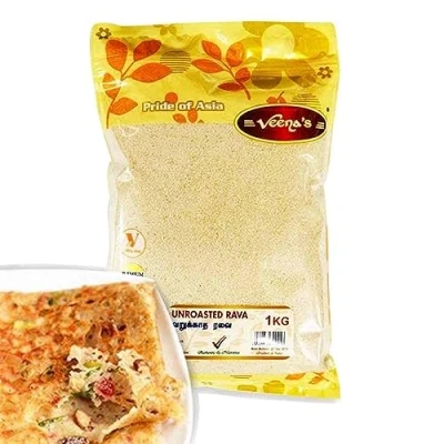 Image of Veenas Unroasted Rava 1KG Un Roasted Sooji High Fibre &amp; Protein Indian Origin