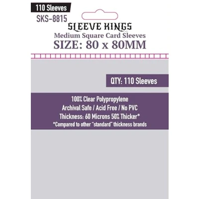 Image of Sleeve Kings Medium Square Card Sleeves 80mm X Pack of 110