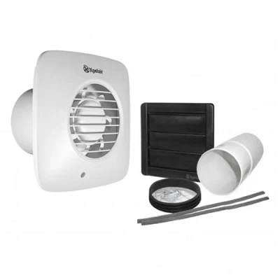 Image of Xpelair Simply Silent Two Speed Axial Fan Square Grille front with PIR Sensor