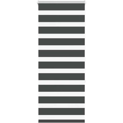 Image of vidaXL Zebra Blind Black 65x150 cm Fabric Width 60.9 Polyester