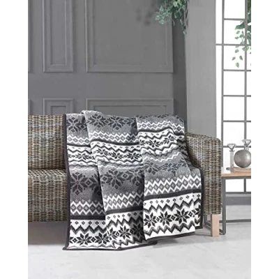 Image of SUPER SOFT Nordic Design Luxury Reversible Blanket Throws 130x170cm