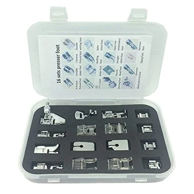 Image of Youngine 16pcs Professional Sewing Machine Presser Feet Kit Multifunction Hem Foot Spare Parts Accessories for Low Shank, Brother, Singer, Janome, Viking, Toyota, Simplicity, Kenmore
