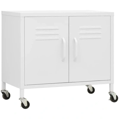 Image of vidaXL Storage Cabinet White 60x35x56 cm Steel