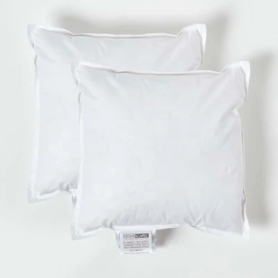Image of HOMESCAPES 2 Pack Luxury Duck Feather Cushion Inserts 35cm x (14 14) Perfect Bounce Back and Down Proof Cover Generously Filled Inner Pads Filler, Hypoallergenic RDS Certified Machine Washable