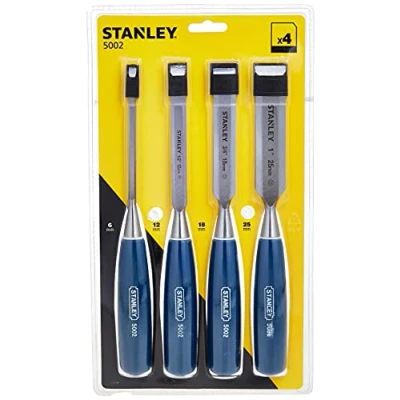 Image of STANLEY 4 Piece Steel Blade Chisel Set Includes 6/12/18/25mm, 0 16 129
