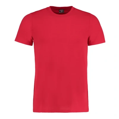 Image of Kustom Kit Mens Short Sleeve T Shirt, Red, Medium. KK504