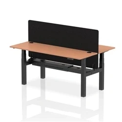 Image of Air B2B 1800x600 Adjustable 2P Bench Desk CP Beech/Black + Screen