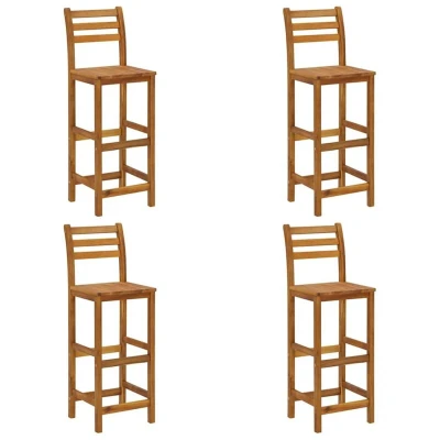 Image of vidaXL Bar Stools 4 pcs Solid Acacia Wood