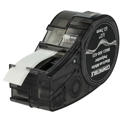 Image of vhbw Label Tape Replacement for Brady M21 500 423 Printer 12.7mm Black on White