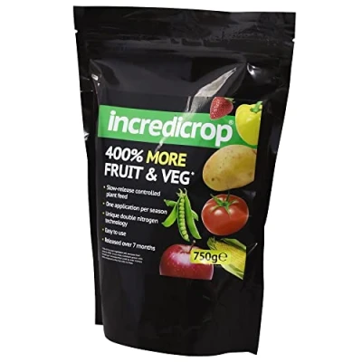 Image of Multi Purpose Slow Releasing Granular Plant Fertiliser Food for Healthy Flowers, Fruit &amp; Vegetables, Easy to Use Harvest 400% more, Incredicrop® 1 x 750g Pack by Thompson Morgan