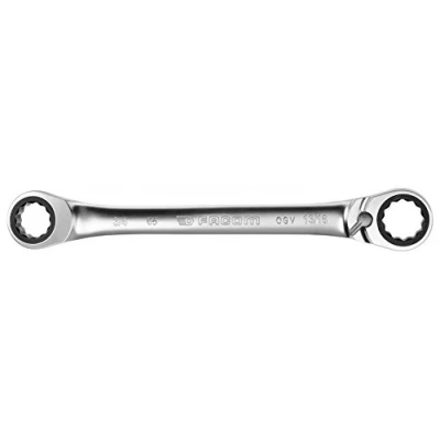 Image of FACOM Ratchet Ring Spanner with 15 Bevelled Heads, 12 Point 7/8 x 15/16, 1 Piece, 65.7/8X15/16