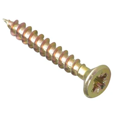 Image of ForgeFix Multi Purpose Single Thread Screws 4.5 x 35mm Zinc Yellow Passivated Box 200