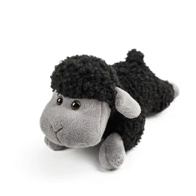Image of lilizzhoumax Simulation Lamb Plush Toy 20cm/8, lie Realistic Stuffed Animal Wild Cute Sheep Toy, Super Soft Home Decoration Toys, Gift for Friends and Kids black
