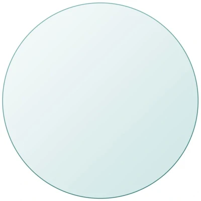 Image of vidaXL Transparent Tempered Round Glass Table Top Designed for Dining Tables, Coffee Garden Tables and More