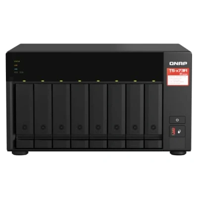 Image of QNAP TS 873A 8G 8 bay Desktop NAS, AMD Ryzen Quad core 2.2 GHz CPU with 2.5GbE connectivity &amp; supporting PCIe expansion
