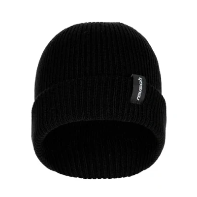 Image of Reusch Adult Eddie Beanie Warm, Windproof Hat, Black, Standard Size