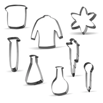 Image of Science Chemisty Cookie Cutter Set 8 Piece Stainless Steel