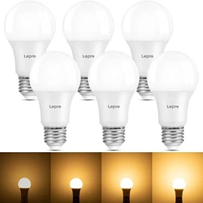 Image of Lepro E27 Screw Bulb Dimmable, 8.5W Equivalent to 60W, Warm White 2700K LED Bulbs, 806 Lumen Edison Light Bulb, Energy Saving Bulbs for Lamp, Pack of 6