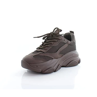 Image of Steve Madden Women&#039;s Possession Sneaker, Dark Brown, 7.5 UK