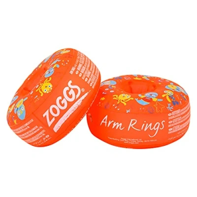 Image of Zoggs Arm Rings, Dual Buoyancy Bands, Swimming Armbands for Kids ,Orange/Multi,1 6 years, 11 30kg
