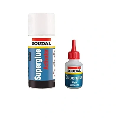 Image of 2 x Super Glue (50g) and Activator (200ml) Fast Setting Superglue with Accelerator