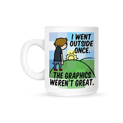 Image of I Went Outside Once The Graphics Weren&#039;t Great Mug for Tea or Coffee White