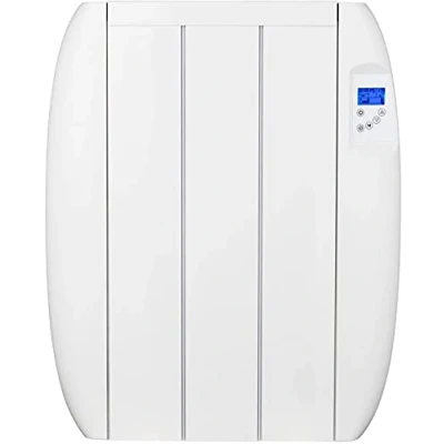 Image of MYLEK Panel Heater Radiator 600W Electric with Programmable Digital Timer Aluminium Wall Mounted Freestanding Slim White, Bathroom IP24 Splashproof, LOT 20 Eco Design Energy Efficient (0.6KW)