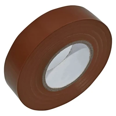 Image of 1 x BROWN ELECTRICAL PVC INSULATION / INSULATING TAPE 19mm 20m FLAME RETARDANT