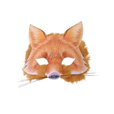 Image of Forum Novelties X78699 Realistic Look 1pc Fake/Faux/Artificial Fur Fox Face Mask, Unisex Adult, Orange, One Size