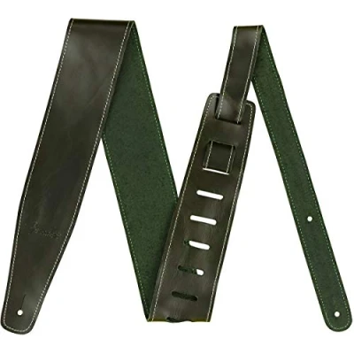 Image of Fender Broken In Leather Guitar Strap Green 2.5&#039;