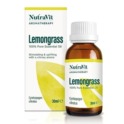 Image of NutraVit Indian Lemongrass Oil 100% Pure Essential 30ml Therapeutic Grade Aromatherapy Diffuser, Humidifier, Massage, Muscle Pain Relief &amp; Outdoor Protection