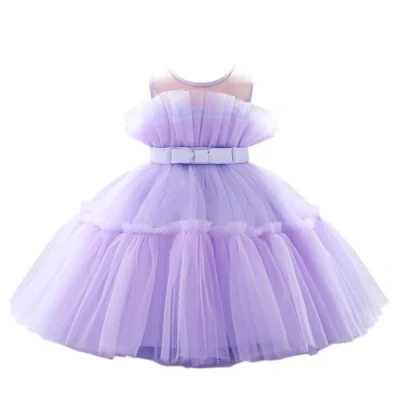 Image of Lito Angels Wedding Bridesmaid Flower Girl Fancy Dress Occasion Party Ball Gown Outfit for Kids Girls Age 2 3 Years, Purple (Tag Number 90)
