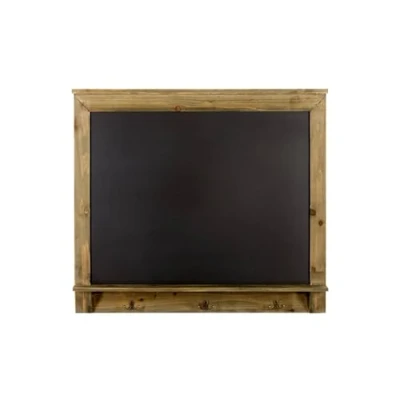 Image of Wall Framed Blackboard with 3 Hooks Notice Board