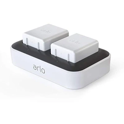 Image of Arlo Certified Accessory Dual Battery Charging Station, Charge Two Batteries, Designed for Pro 3, 4, 5, Ultra 2, Go 2 Security Cameras, White