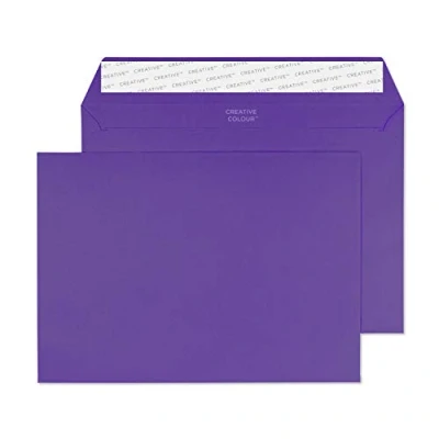 Image of Blake Creative Colour C5 162 x 229 mm 120 gsm Peel &amp; Seal Wallet Envelopes (347) Blackcurrant Pack of 500