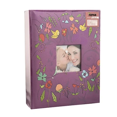 Image of Photo Album for 4&quot;X6&quot; with Window Fashion Design 200 Holds (Purple Bird)