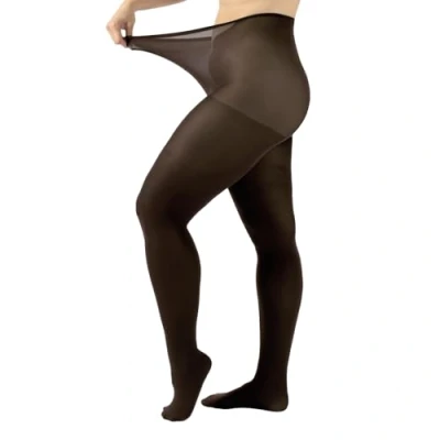 Image of CALZITALY Plus Size Opaque Tights, Curvy Extra Large Pantyhose, 60 DEN, L, XL, 2XL, 3XL, 4XL, Blue, Black, Made in Italy (4XL, Brown)
