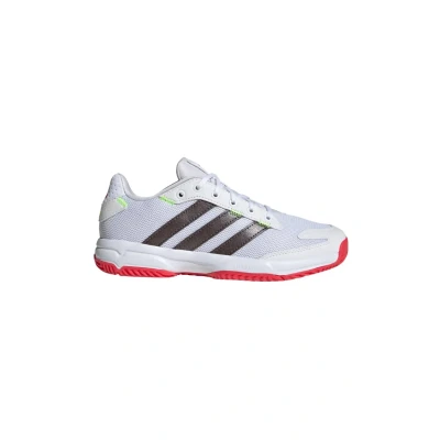 Image of adidas Performance Stabil Indoor Training shoe for kids, Size: 2, Cloud white aurora met semi lucid red shoes