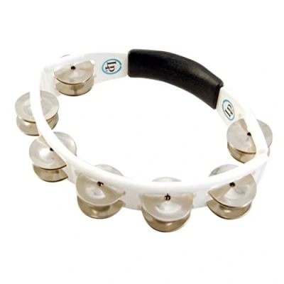 Image of LP Latin Percussion Tambourin Cyclop Handmodell weiß Stahlschellen zweireihig LP152