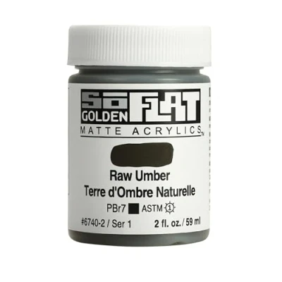 Image of Golden SoFlat Matte Acrylic Paint, 2oz jar, Raw Umber (6740 2)