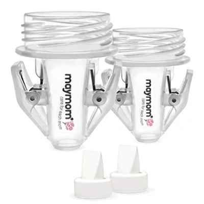 Image of Maymom Breastmilk Storage Bag Adapters Compatible with Spectra S1, S2 Pumps ; 2 Duckbill Valves Included