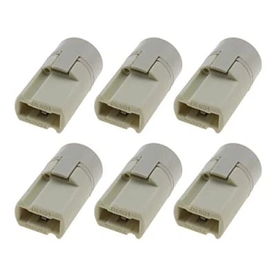 Image of eMagTech 6PCS G9 Lamp Holders Keyless Ceramic Halogen Socket with Back Cover for Light Bulb Bases Connector Fitting Parts