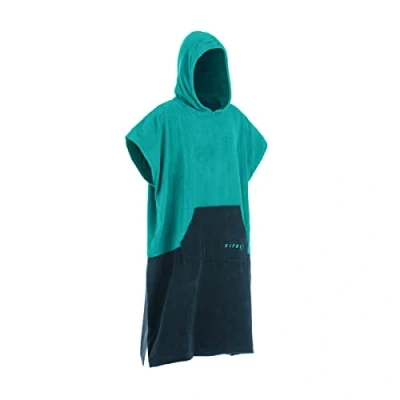 Image of Osprey Kids Hooded Towel Poncho Beach Changing Robe for Boys and Girls Age 6 12 Surfing Swimming with Waterproof Seat Protector Section Built in Bag, Aqua Unisex