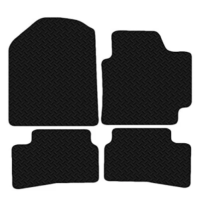 Image of Carsio Car Mats For Kia Stonic 2017 Onwards 3mm 4pc Set Tailored Fit Rubber Floor Mat Complete Accessory Black Custom Fitted Anti Slip Backing, Heavy Duty &amp; Waterproof