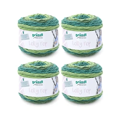 Image of Gründl Hand Knitting Yarn, 100% polyacrylic, Mint Swirl, 24 x 10 cm