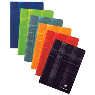 Image of Clairefontaine Ref 63125C Staplebound Notebook (40 Sheets) A4 Size, Lined Rulings, 90gsm Brushed Vellum Paper, Laminated Cardboard Cover Random Colour