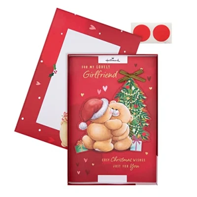 Image of Hallmark Boxed Christmas Card for Girlfriend Cute Forever Friends with Hearts Design
