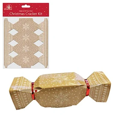 Image of Widdle Wonderland 6 Pack Make your Own Treat Christmas Cracker Kit Beige/Snowflake