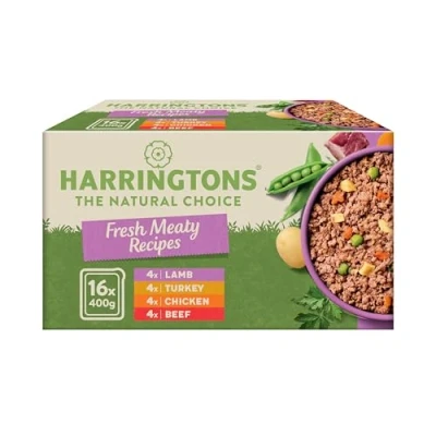 Image of Harringtons Complete Wet Tray Grain Free Hypoallergenic Adult Dog Food Meaty Bumper Pack 16x400g (Package may vary)