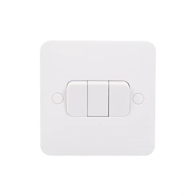 Image of Schneider Electric Lisse White Moulded (LWM) Raised Rounded Profile Wiring Devices Concealed Fittings Durable Anti Microbial Urea Construction, 3 Gangs GGBL1032S